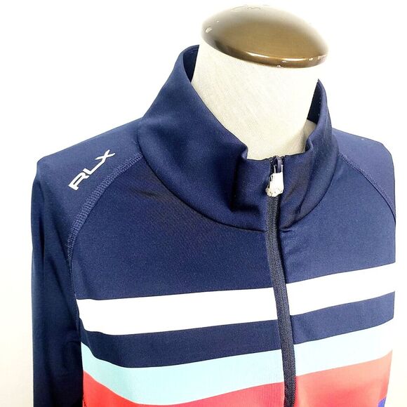 NWOT RLX Ralph Lauren Performance Striped Quarter Zip In‎ Surf Stripes XL Multi - Picture 3 of 11